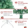 180 cm Künstlicher Weihnachtsbaum mit Beleuchtung Tannenbaum mit warmweißen LED-Lichtern Grün