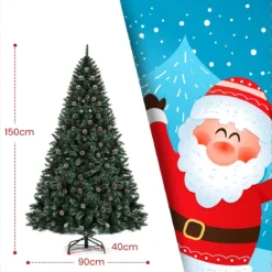 150 cm Künstlicher Weihnachtsbaum Verschneiter Festtagsbaum mitMetallständer