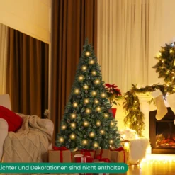 150 cm Künstlicher Weihnachtsbaum Verschneiter Festtagsbaum mitMetallständer