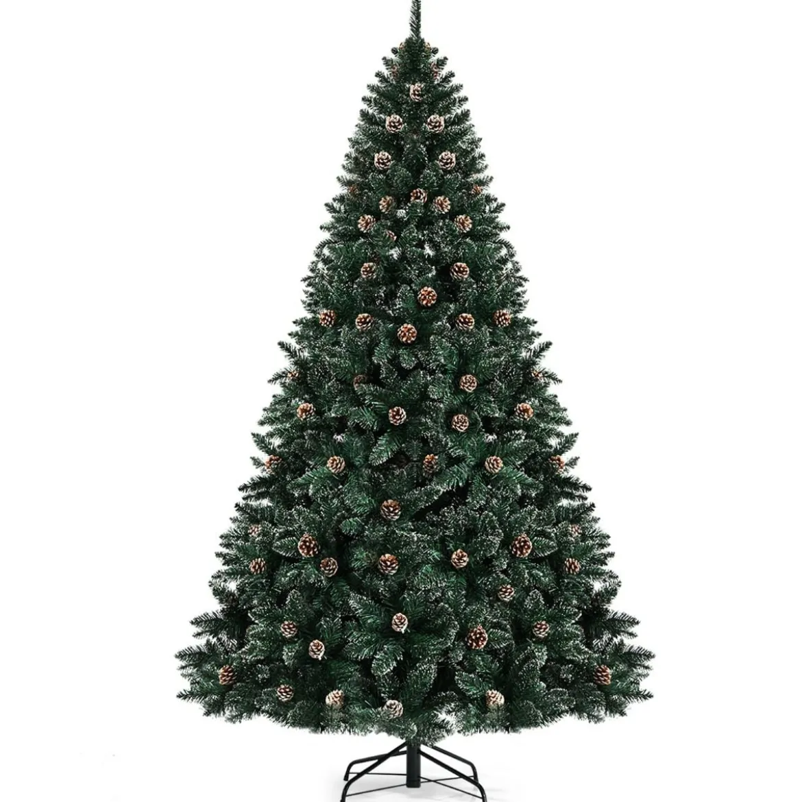 150 cm Künstlicher Weihnachtsbaum Verschneiter Festtagsbaum mitMetallständer