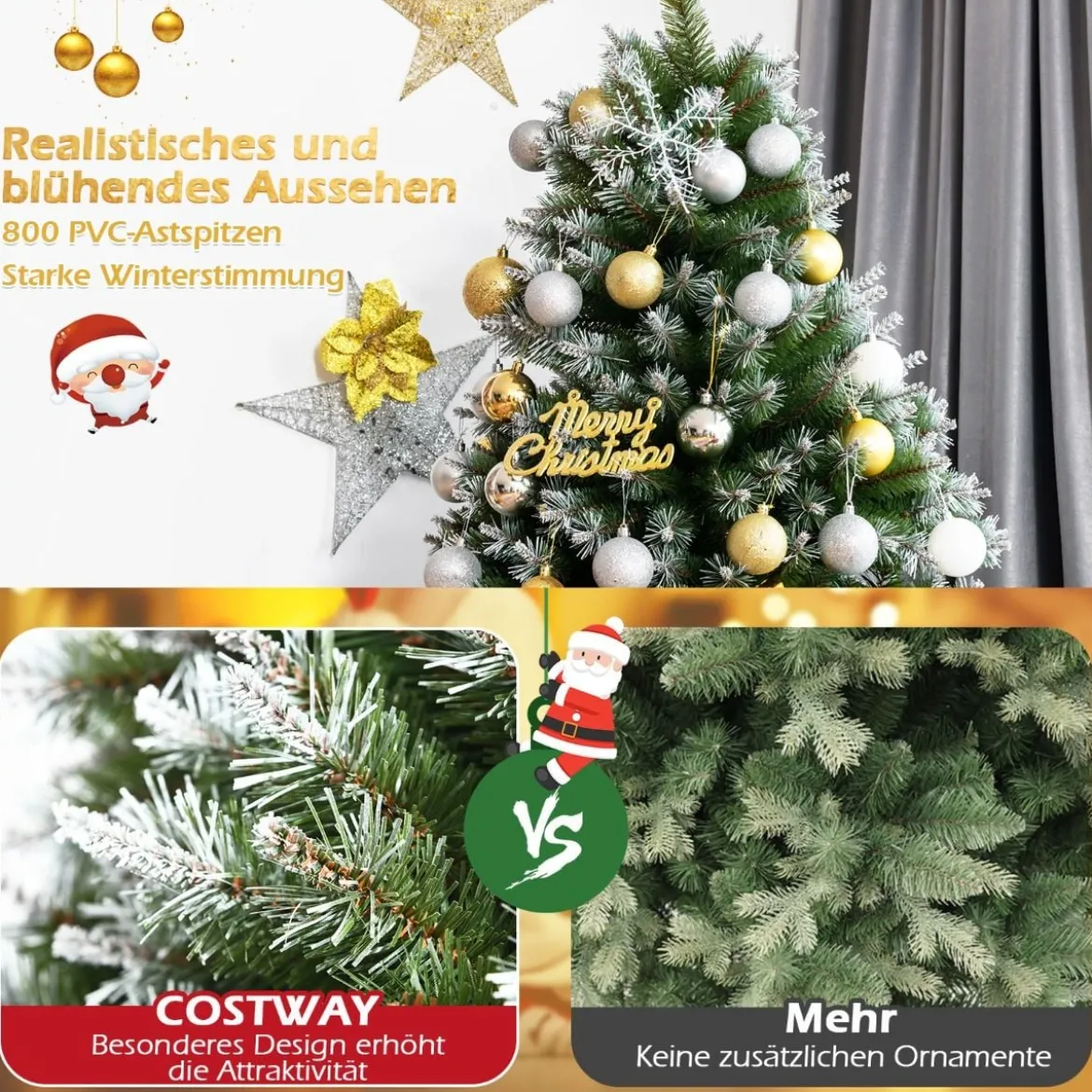 150 cm künstlicher Weihnachtsbaum mit Schnee luxuriöser verschneiter Weihnachtsbaum Grün