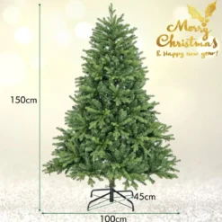 150 cm Künstlicher Weihnachtsbaum mit LEDs in Mehrfarbig & Warmweiß & 11 Lichtmodi