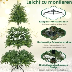 150 cm Künstlicher Weihnachtsbaum mit LEDs in Mehrfarbig & Warmweiß & 11 Lichtmodi