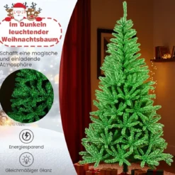 180 cm Künstlicher Weihnachtsbaum im Dunkeln Leuchtend Tannenbaum Christbaum Kunstbaum