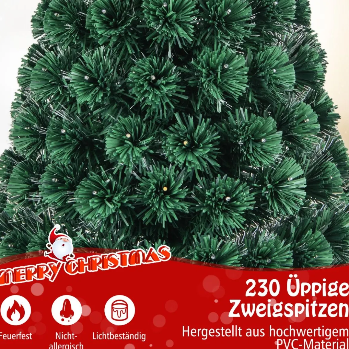180 cm Künstlicher Weihnachtsbaum mit 8 Beleuchtungsmodi Christbaum in Glasfaseroptik