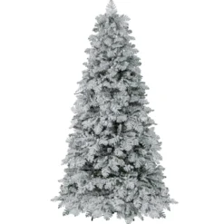 210 cm Künstlicher Weihnachtsbaum schneebedeckter Weihnachtsbaum vormontierter klappbarer Tannenbaum Grün