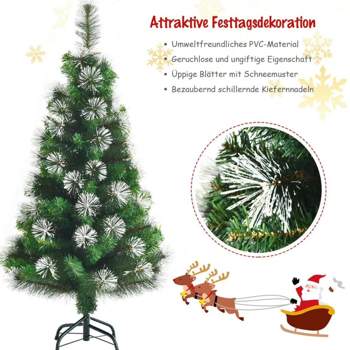 120 cm Künstlicher Weihnachtsbaum mit Schnee Kiefer Scharnier-Baum