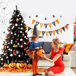 180 cm künstlicher Weihnachtsbaum Christbaum Tannenbaum für Zuhause Schwarz