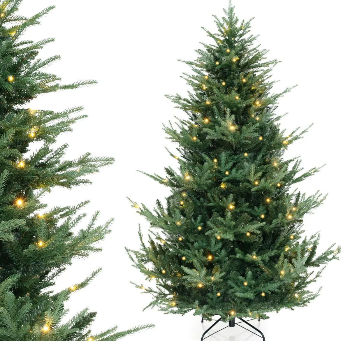 210 cm Künstlicher Weihnachtsbaum mit 340 Warmweißen LED Lichtern Tannenbaum