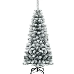 140 cm Künstlicher Weihnachtsbaum schneebedeckter Klappkieferbaum mit Premium-PVC-Nadeln