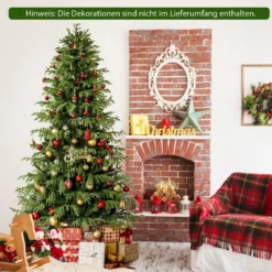 210 cm Künstlicher Weihnachtsbaum mit Beleuchtung Tannenbaum Christbaum Grün