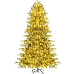 210 cm Künstlicher Weihnachtsbaum mit Beleuchtung Tannenbaum Christbaum Grün