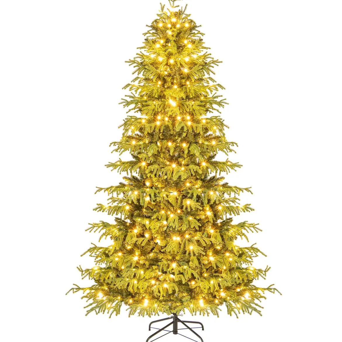 210 cm Künstlicher Weihnachtsbaum mit Beleuchtung Tannenbaum Christbaum Grün