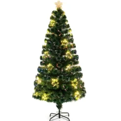 120 / 150 / 180 cm Künstlicher Weihnachtsbaum aus Glasfaser mit Beleuchtung Tannenbaum