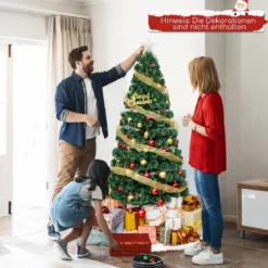 120 / 150 / 180 cm Künstlicher Weihnachtsbaum aus Glasfaser mit Beleuchtung Tannenbaum