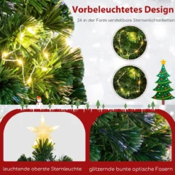 120 / 150 / 180 cm Künstlicher Weihnachtsbaum aus Glasfaser mit Beleuchtung Tannenbaum