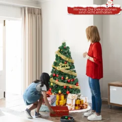 120 / 150 / 180 cm Künstlicher Weihnachtsbaum aus Glasfaser mit Beleuchtung Tannenbaum