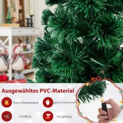 120 / 150 / 180 cm Künstlicher Weihnachtsbaum aus Glasfaser mit Beleuchtung Tannenbaum