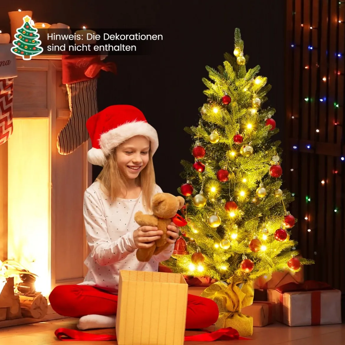 90cm Künstlicher Weihnachtsbaum mit 50 LED-Leuchten&Timer-Funktion Tannenbaum Grün