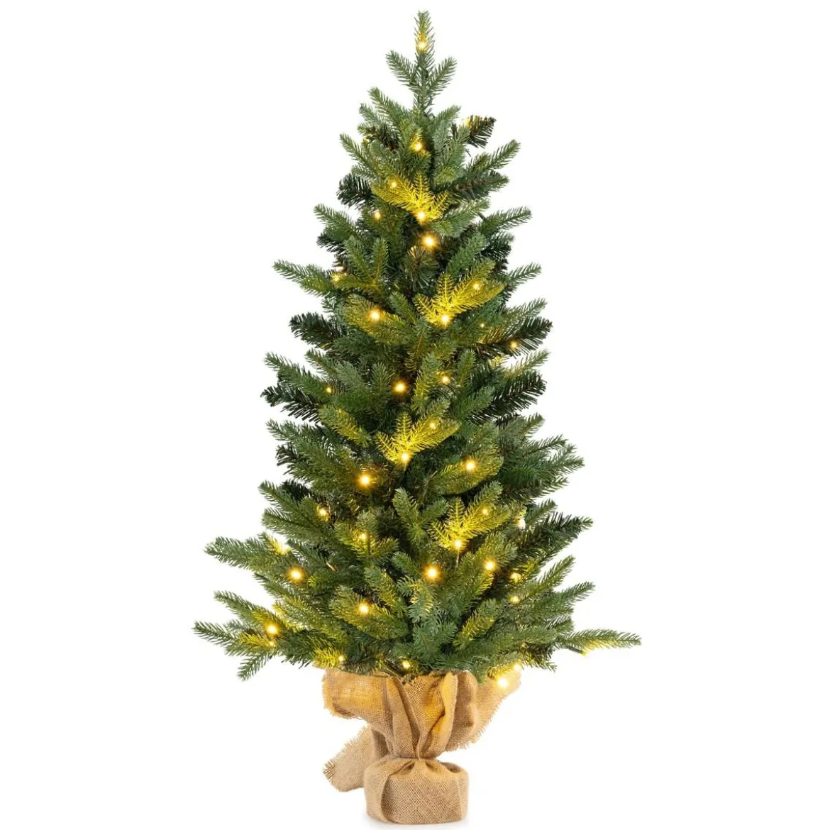 90cm Künstlicher Weihnachtsbaum mit 50 LED-Leuchten&Timer-Funktion Tannenbaum Grün