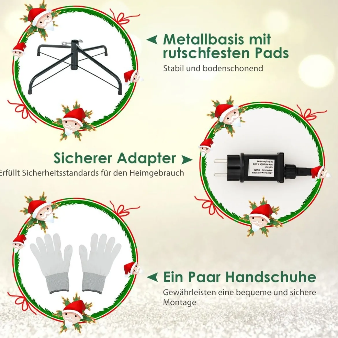 180 cm Künstlicher Weihnachtsbaum mit LEDs in Mehrfarbig & Warmweiß & 11 Lichtmodi