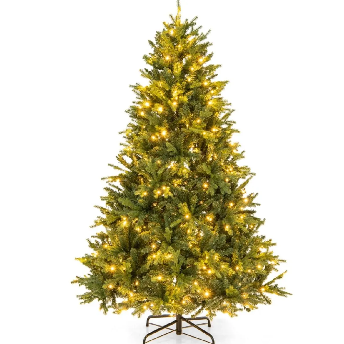 180 cm Künstlicher Weihnachtsbaum mit LEDs in Mehrfarbig & Warmweiß & 11 Lichtmodi