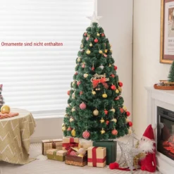 150 cm Künstlicher Weihnachtsbaum mit 8 Beleuchtungsmodi Christbaum in Glasfaseroptik