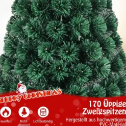 150 cm Künstlicher Weihnachtsbaum mit 8 Beleuchtungsmodi Christbaum in Glasfaseroptik