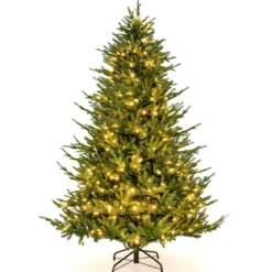 180 cm Künstlicher Weihnachtsbaum mit 8 Lichtmodi & 280 warmweißen LED-Lichtern