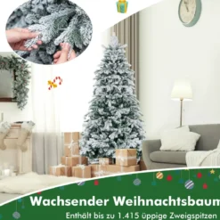 180 cm Künstlicher Weihnachtsbaum mit Beleuchtung & 260 LEDs in Warmweiß