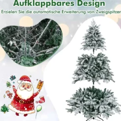 180 cm Künstlicher Weihnachtsbaum mit Beleuchtung & 260 LEDs in Warmweiß