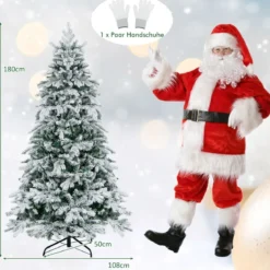 180 cm Künstlicher Weihnachtsbaum mit Beleuchtung & 260 LEDs in Warmweiß