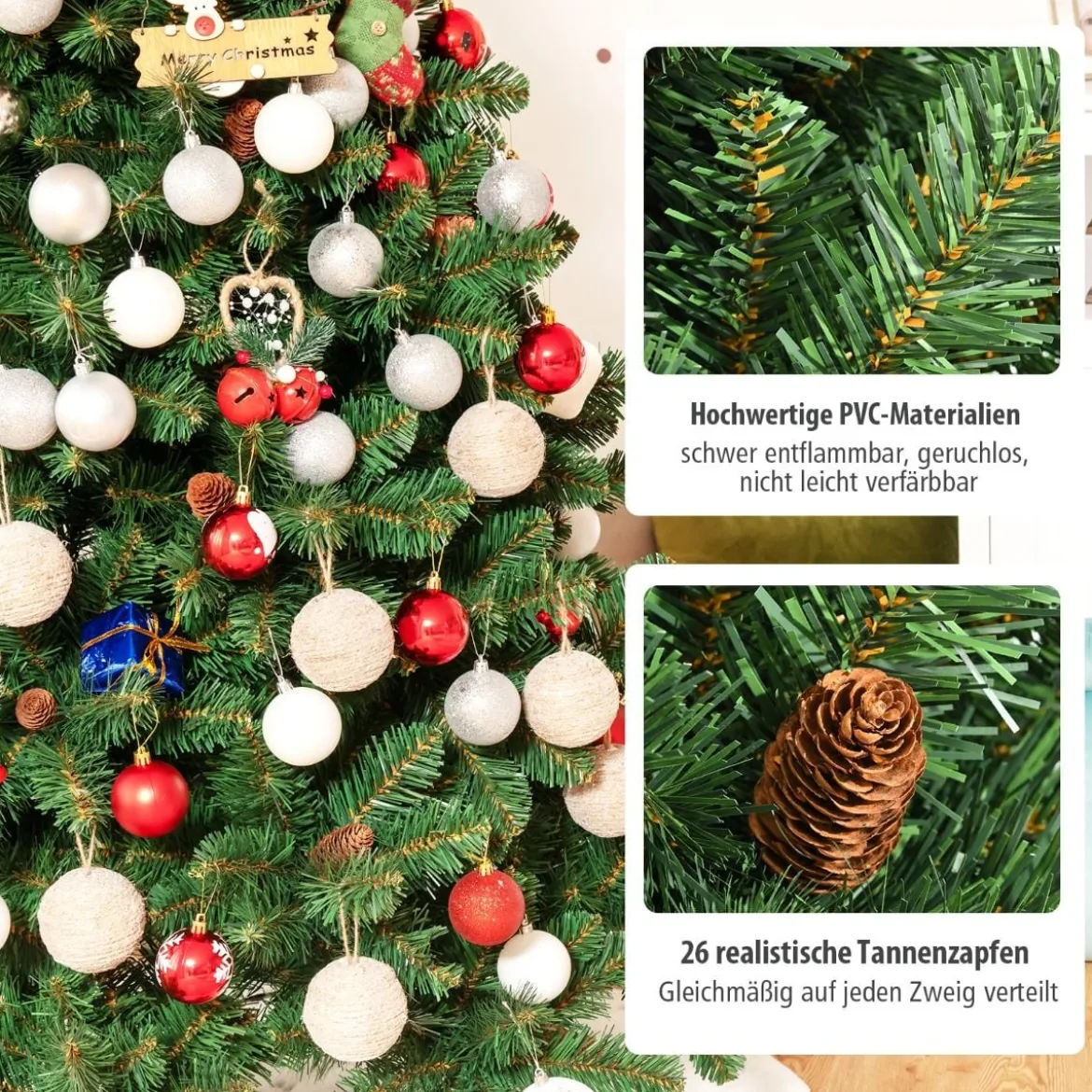 150 cm Künstlicher Weihnachtsbaum Klappbarer Tannenbaum Grün