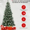 150/180/210/240 cm Künstlicher Weihnachtsbaum mit Schneeflocken roten Beeren und Kiefernzapfen Grün