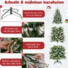 190 cm Künstlicher Weihnachtsbaum mit Beleuchtung und Schnee Kunstbaum Weihnachten für Zuhause Grün+Weiß