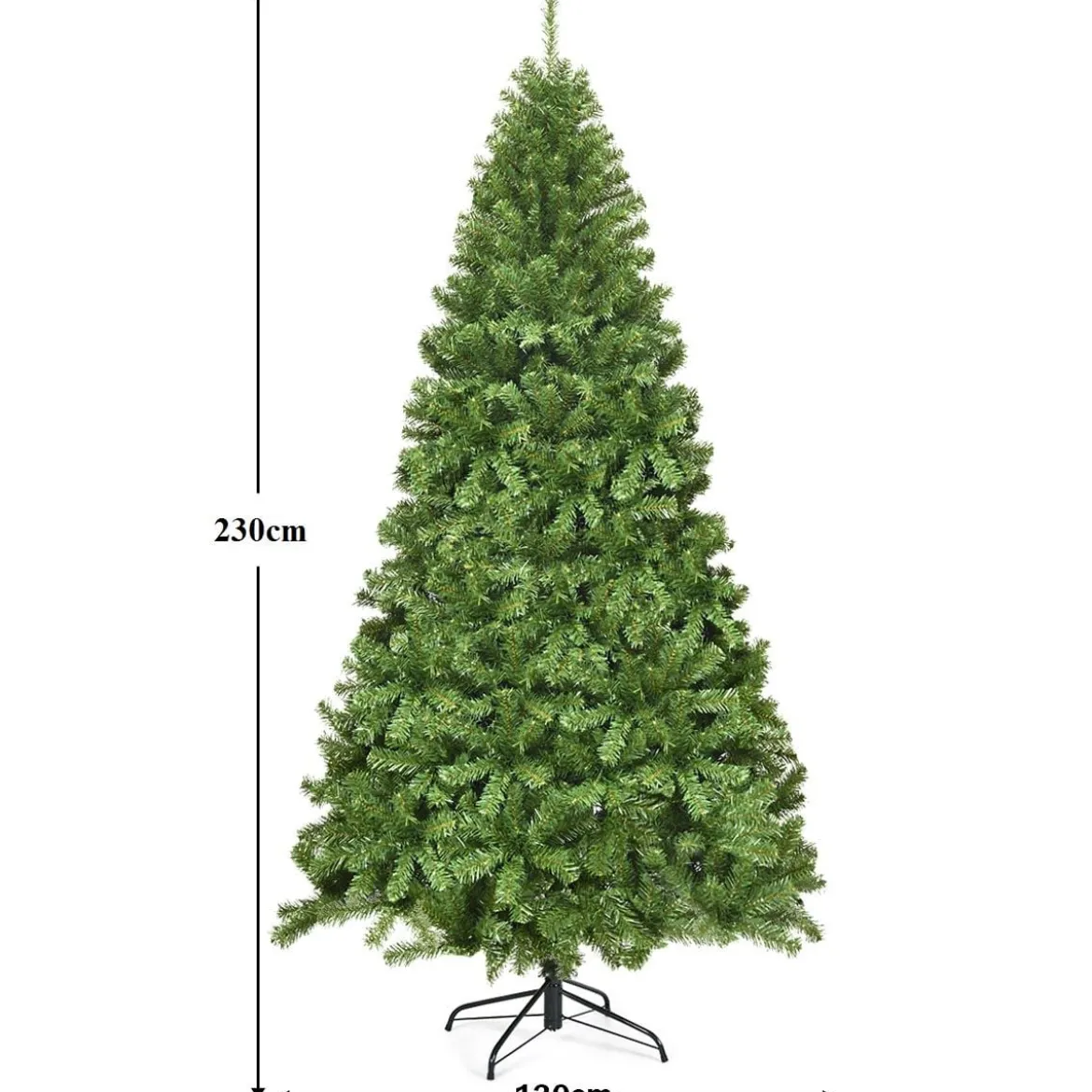 230 cm Künstlicher Weihnachtsbaum mit Metallständer Christbaum Weihnachten Grün