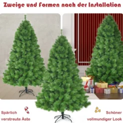 210 cm Künstlicher Weihnachtsbaum Tannenbaum mit Metallständer Weihnachten Grün