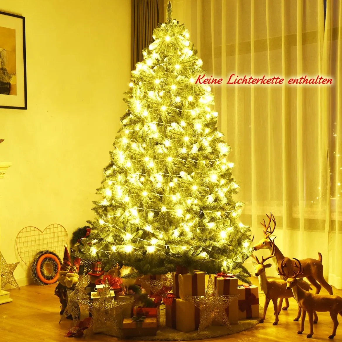 225 cm Künstlicher Weihnachtsbaum hochwertige PVC-Nadeln Christbaum Grün