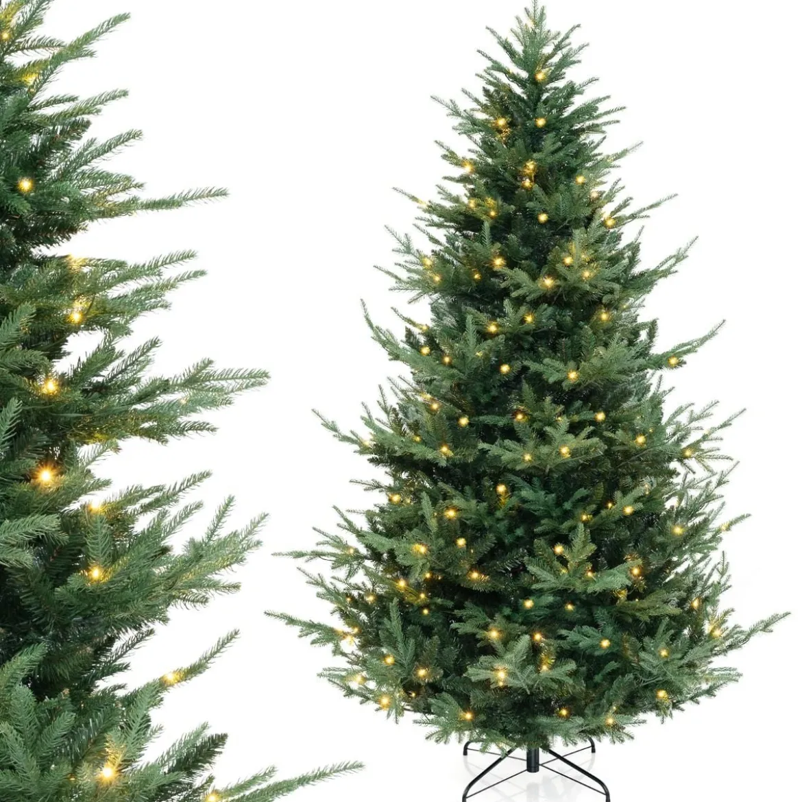 240 cm Künstlicher Weihnachtsbaum mit 450 Warmweißen LED Lichtern Tannenbaum