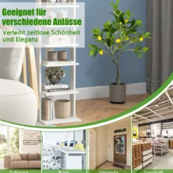 80 cm Künstlicher Zitronenbaum Limonenbaum mit Topf & 9 Zitronen Kunstpflanze mit Früchten
