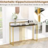 120 cm Konsolentisch mit Marmoroptik & Goldfarbenem Metallgestell Moderner Flurtisch Schwarz