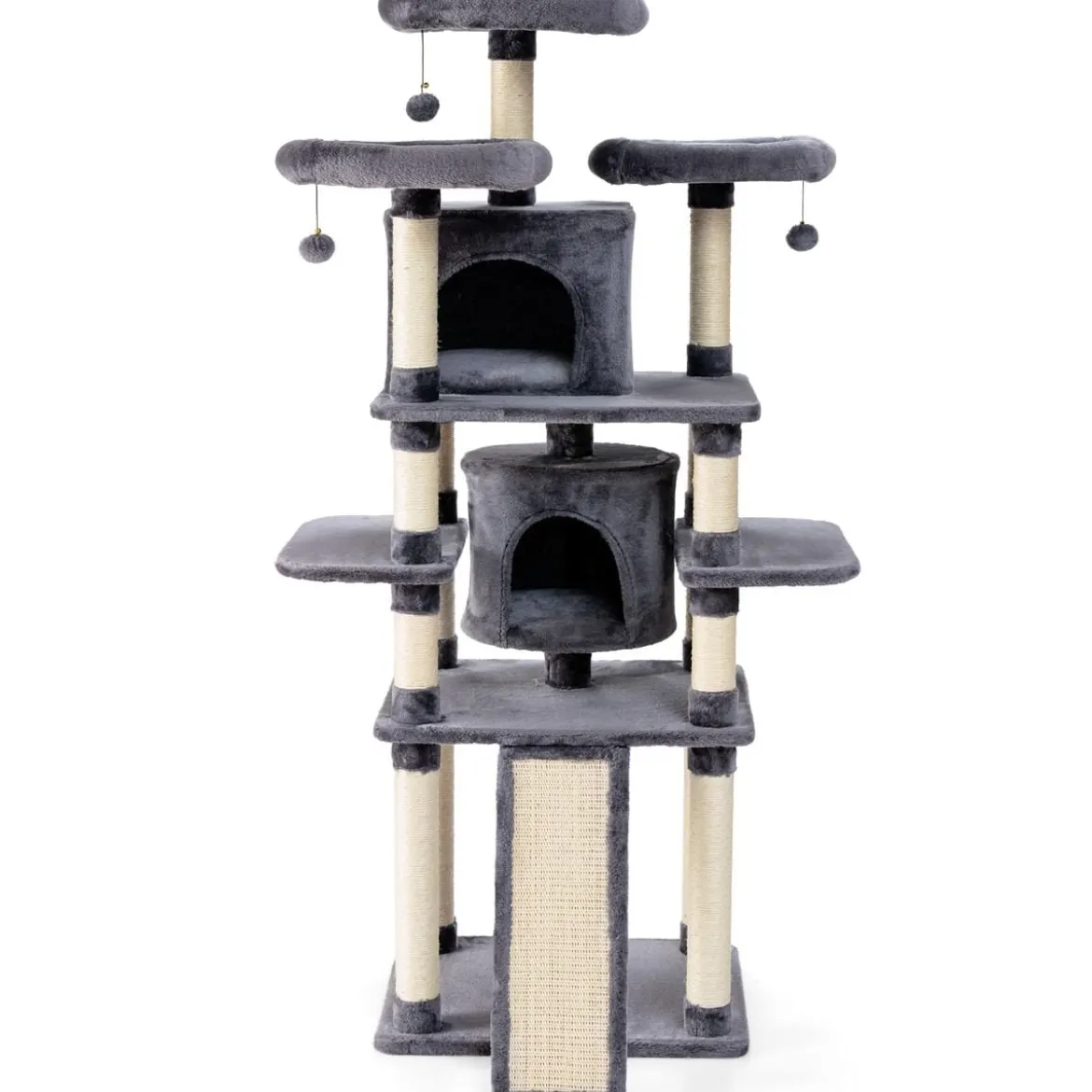 170cm Kratzbaum Kletterbaum Katzenbaum Katzenkratzbaum Kratzmöbel Kratzstämme Höhle mit Spielbälle