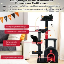 134 cm Kratzbaum mit Kratzsäulen & Katzenhöhle & Plattformen Katzenbaum Kletterbaum