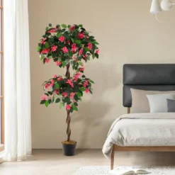 150 cm Kunstbaum im Topf mit 252 Blüten & Natürlichen Blättern & Stamm Bougainvillee
