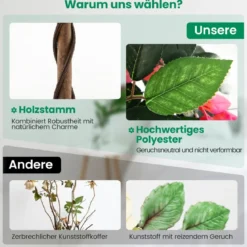 150 cm Kunstbaum im Topf mit 252 Blüten & Natürlichen Blättern & Stamm Bougainvillee