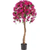 135 cm Kunstbaum mit Blüten Kunstpflanze im Topf Künstlicher Baum mit Azalee-Blumen
