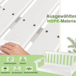137 cm lange Hängeschaukel aus HDPE mit verstecktem Getränkehalter & verstellbaren Sicherheitsketten mit 320 Kg Tragkraft