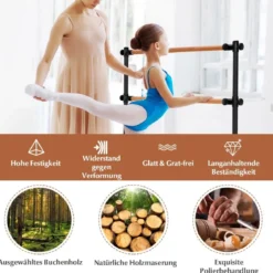120 cm lange tragbare Ballettausrüstung freistehende Doppel-Ballettstange höhenverstellbare Stange