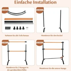 120 cm lange tragbare Ballettausrüstung freistehende Doppel-Ballettstange höhenverstellbare Stange