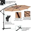 Ø 300cm LED Ampelschirm Strandschirm mit Solarlichtern Terrassenschirm für Garten Beige